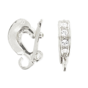 pendant holder with rhinestones11mm Rhodium tone