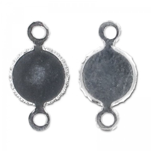 Spacer cabochon setting for flat 5mm cab silver toneHQ x1