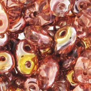 SuperDuo 2.5x5 mm Rosaline Capri Gold x10g