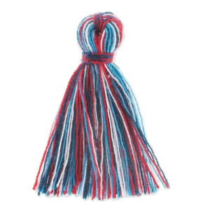 Cotton tassel 27-30mm Blue/Red