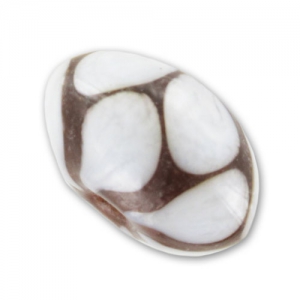 Flat round 17mm White/Dark Topaz x1