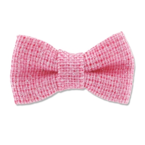 Noeud en coton mélangé 27 mm pailleté Rose