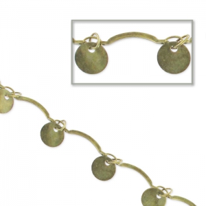 Chain with round sequins and bent spacers 3mm bronze x 1m