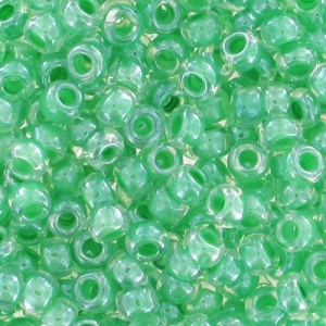 Preciosa Seed beads 9/0 2.5 mm - Crystal green interior x20g