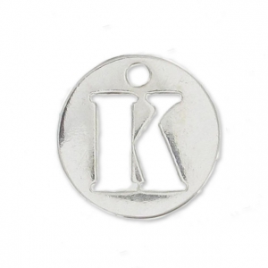 K letter Sterling silver charm 8.5mm x1