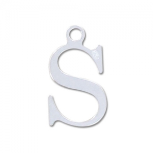S letter Sterling silver charm 15mm x1