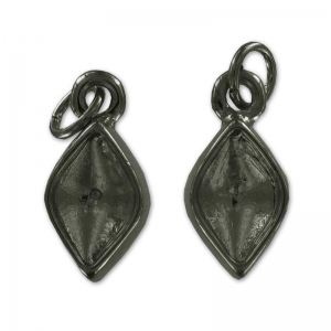 Pendant cab double face setting shaped  4230 14x9mm black nickel