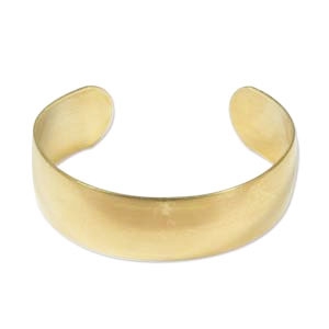 Raw brass bracelet base cambered 19mm x1