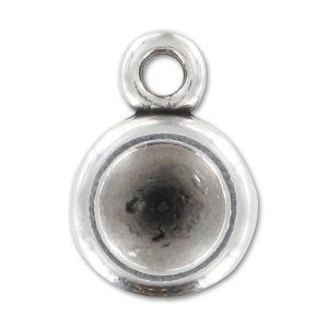 Pendant for 8mm PureCrystal 1028 1088 Cabochon Antique Silver Plating x1