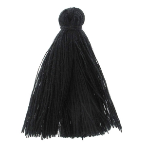Tassel in cotton imitation 43-46 mm black x1