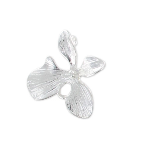 Flower charm 16 mm fine silver plating