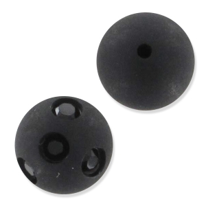 Polaris Round half-drilled rhinestones 8mm Jet x1