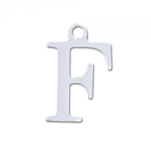 F letter Sterling silver charm 15mm x1