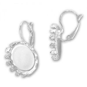 Cabochon 18mm Cabochon Leverback earrings Silver x2