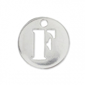 F letter Sterling silver charm 8.5mm x1