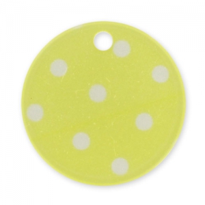 Printed Sequin 20mm Polka-dot Yellow x1