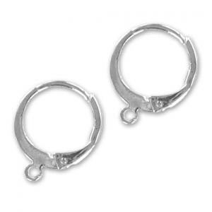 Leverback earrings 12mm Old silver tone x2