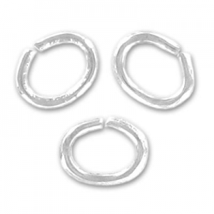 Jumprings open oval 5x4x0.7mm Fine silver plating x50