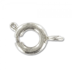 Springing clasp 6mm Rhodium tone x144
