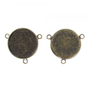 Eco spacer cabochon setting 3 rings 18mm bronze