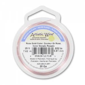 Artistic Wire 0.81 mm anti-tarnish flexible copper wire - Rose Gold x7.6m