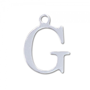 G letter Sterling silver charm 15mm x1