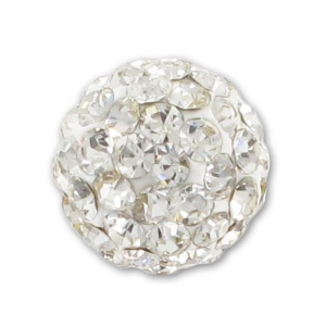 Plasticine half-drilled round bead rhinestones 8mm Crystal  x1