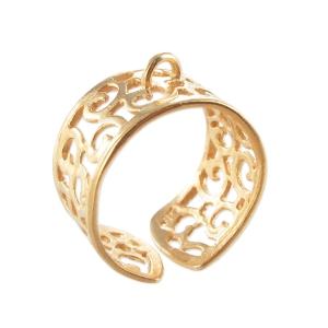Openwork ring with 1 loop rose gold tone x1