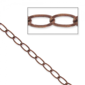 Curb links chain 2,8mm Old Copper tone x1m