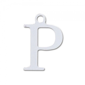 P letter Sterling silver charm 15mm x1