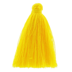 Tassel in cotton imitation 43-46 mm yellow x1