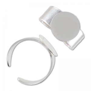 925 Sterling Silver adjustable ring 12 mm x1