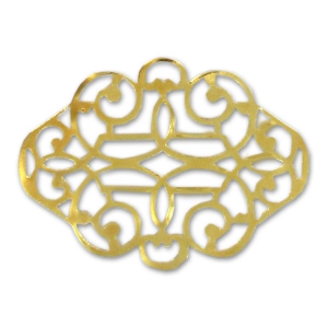 Filigree finding smooth finish Oval 41x30mm fine Gold plated x1