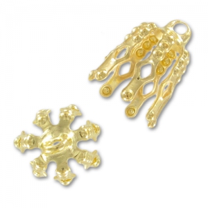 End caps 11x9mm Gold tone x10