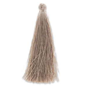 Pompon in silk imitation 88-93 mm Taupe x1