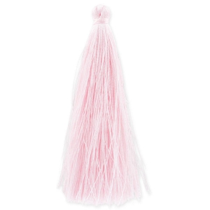 Pompon in silk imitation 88-93 mm Light pink x1