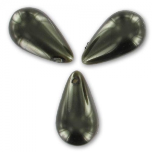 Pearly drops 9x16mm Dark Khaki x10