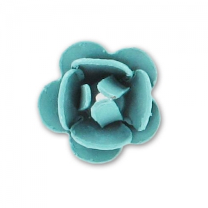 Metal Rose  8mm Green Turquoise x1