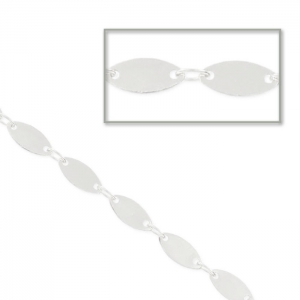 Chain with oval spacers 4mm silver tone x 50cm