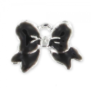 Enamelled charm knot  11mm Black x1