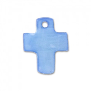 Mother-of-Pearl Sequins Cross 12x9mm Blue  x10