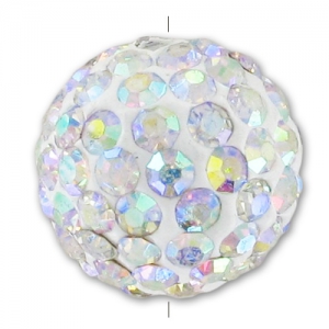 Plasticine round bead rhinestones 10mm Crystal AB x1