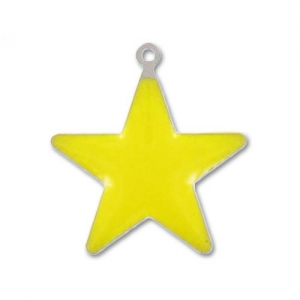 Epoxy Enamelled star charm 21mm Yellow x1