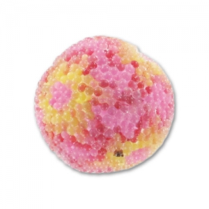 Round bead with beads inclusions Flower design 14mm Pink x1