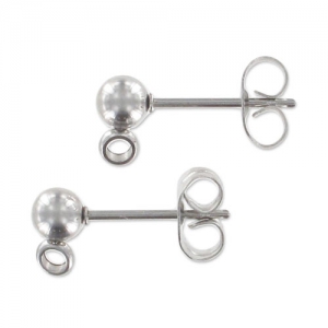 Stainless steel 304 4mm Ball earstuds x2