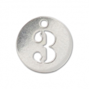 A figure 3 Sterling silver charm 8.5mm x1
