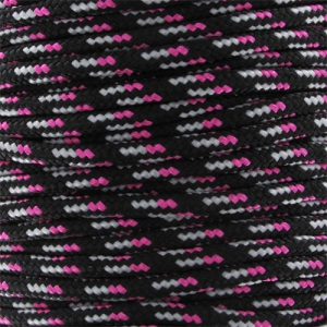 Parachute Cord 2 mm Black/Pink x1m
