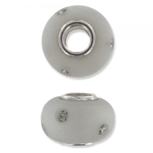 Polaris Rhinestones bead with big hole  14mm Black Diamond x1