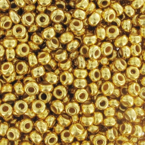 Preciosa Seed Beads 11/0 2 mm - 24K Gold-Plated x 10 g