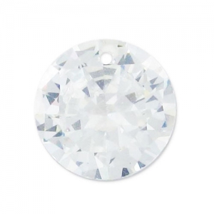 Round Zirconium Pendant 10 mm Crystal x1